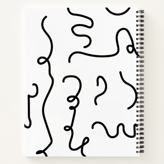 Notebook-Design für Schwarz-Weiß-Wiggle-Line Notizblock (Rückseite)