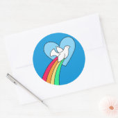 Notebook Doodles Peace & Liebe Rainbow Dove Sticke Runder Aufkleber (Umschlag)