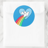 Notebook Doodles Peace & Liebe Rainbow Dove Sticke Runder Aufkleber (Tasche)