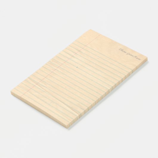 Notebook-Editor mit personalisierter Linke Post-it Klebezettel (angewinkelt)