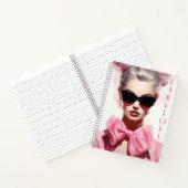 Notebook: Fashion Model Pink Bow Notizblock (Innenseite)
