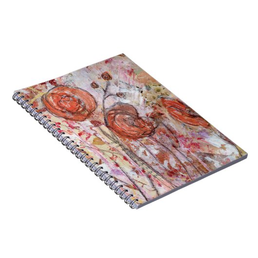 Notebook featuring mixed media floral art. notizblock (Rechte Seite)