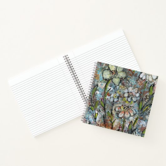 Notebook featuring mixed media floral artwork  notizblock (Innenseite)