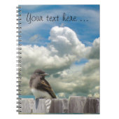 Notebook - Fliegenfänger auf Zaun Notizblock (Vorderseite)