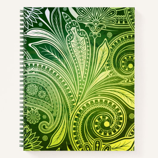 Notebook-Flora-Grüntöne Notizblock (Vorderseite)