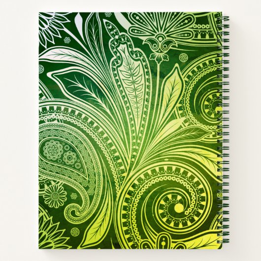 Notebook-Flora-Grüntöne Notizblock (Rückseite)