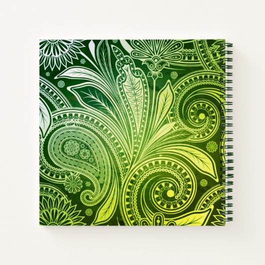 Notebook-Flora-Grüntöne Notizbuch (Rückseite)