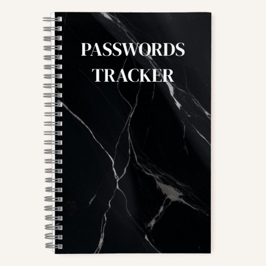 NOTEBOOK FÜR SCHWARZE PASSWORTE NOTIZBLOCK (Vorderseite)