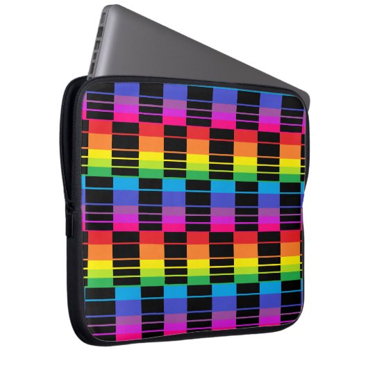 Notebook-Gehäuse mit Kariertem Regenbogen-Muster Laptopschutzhülle (Vorne Rechts)