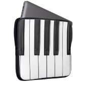 Notebook-Gehäuse mit schwarzer und weißer Piano-Ta Laptopschutzhülle (Vorne Rechts)