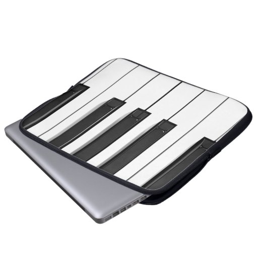 Notebook-Gehäuse mit schwarzer und weißer Piano-Ta Laptopschutzhülle (Vorne Knopf)