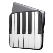 Notebook-Gehäuse mit schwarzer und weißer Piano-Ta Laptopschutzhülle (Vorderseite Links)