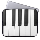 Notebook-Gehäuse mit schwarzer und weißer Piano-Ta Laptopschutzhülle (Vorderseite)