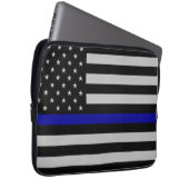 Notebook-Gehäuse mit Thin Blue Line-Flagge Laptopschutzhülle (Vorne Rechts)