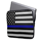 Notebook-Gehäuse mit Thin Blue Line-Flagge Laptopschutzhülle (Vorderseite Links)