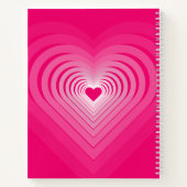 Notebook-Geschenk mit rosa Herzen Notizblock (Rückseite)