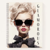 Notebook: Glamour Fashion Model Black Bow Notizblock (Vorderseite)