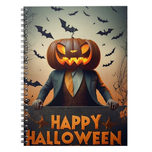 Notebook-glückliche Halloween-Kürbis Notizblock (Vorderseite)