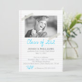 Notebook-Graduierungsparty Einladung (Stehend Vorderseite)