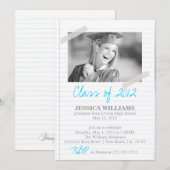 Notebook-Graduierungsparty Einladung (Vorne/Hinten)