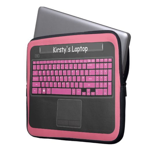 Notebook-Grafik mit rosa Tasten Laptopschutzhülle (Vorderseite Links)