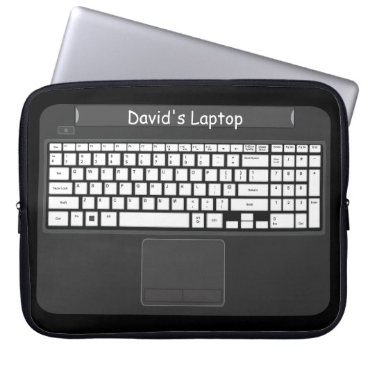 Notebook-Grafik mit weißen Tasten Laptopschutzhülle (Vorderseite)