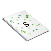 Notebook - Grün gestrichelte Buchstaben Notizblock (Rechte Seite)