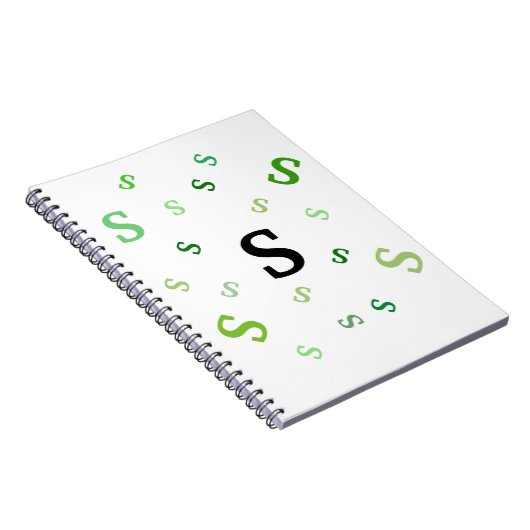 Notebook - Grün gestrichelte Buchstaben Notizblock (Rechte Seite)