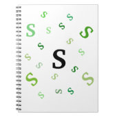Notebook - Grün gestrichelte Buchstaben Notizblock (Vorderseite)