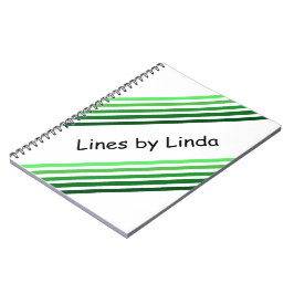 Notebook - Grüne Trennstreifen und Text Notizblock