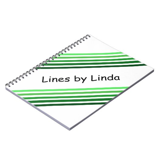 Notebook - Grüne Trennstreifen und Text Notizblock (Linke Seite)