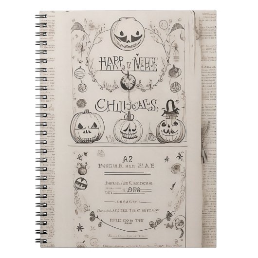 Notebook Halloween Vintag Notizblock (Vorderseite)