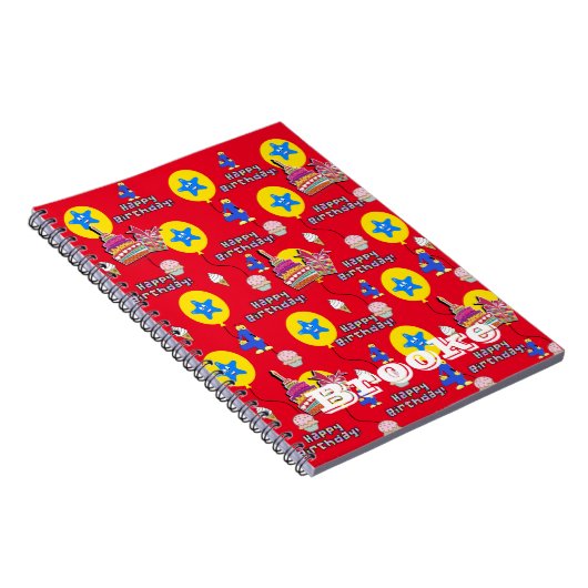 Notebook, Happy 4th Birthday Notes Red Notizblock (Rechte Seite)