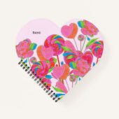 Notebook-Herz Lollipop-Blume Notizblock (Vorderseite)