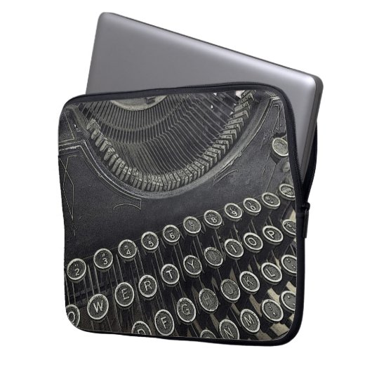 Notebook-Hülle mit Vintager Schreibmaschine Laptopschutzhülle (Vorderseite Links)