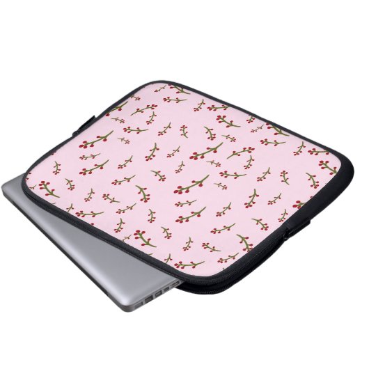 Notebook-Hüllen rosa Blumen Laptopschutzhülle (Vorne Knopf)