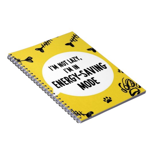 Notebook Ich bin nicht lazy, ich bin im "Energie-R Notizblock (Rechte Seite)