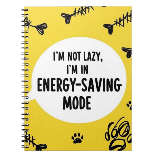 Notebook Ich bin nicht lazy, ich bin im "Energie-R Notizblock (Vorderseite)