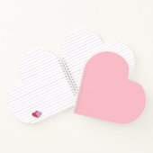 Notebook in rosa Herzform Notizblock (Innenseite)