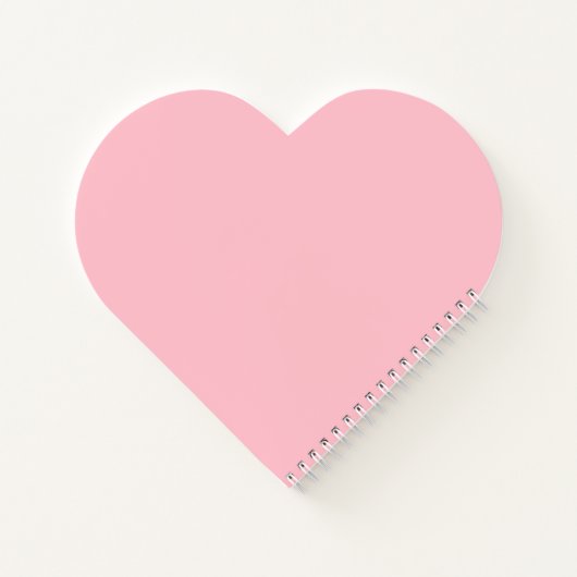 Notebook in rosa Herzform Notizblock (Rückseite)