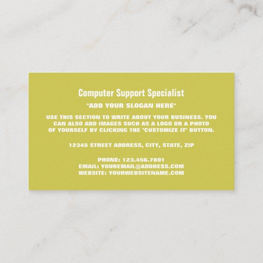 Notebook, Informationstechnologie, Computer Visitenkarte (Rückseite)