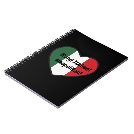 NOTEBOOK - Italienisches Thema. Anpassbarer Text Notizblock (Linke Seite)