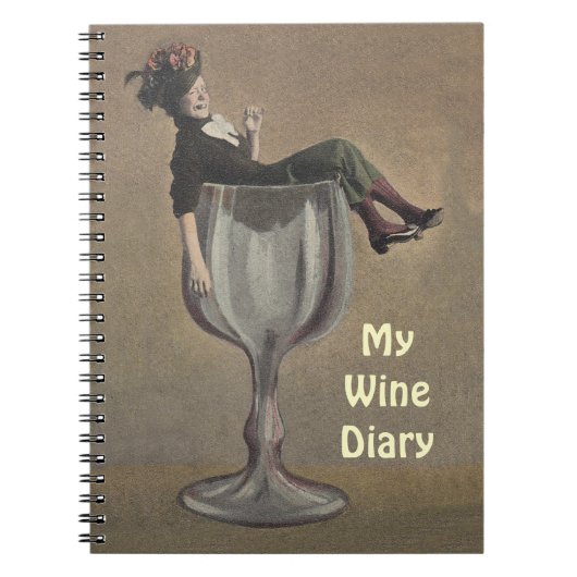 Notebook Journal Wine Recipe Book Antique Fun Notizblock (Vorderseite)