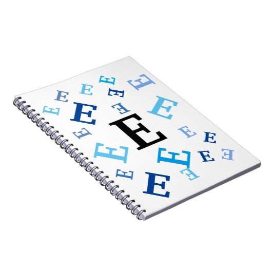 Notebook - Jumbled Blue Buchstaben Notizblock (Rechte Seite)