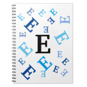 Notebook - Jumbled Blue Buchstaben Notizblock (Vorderseite)