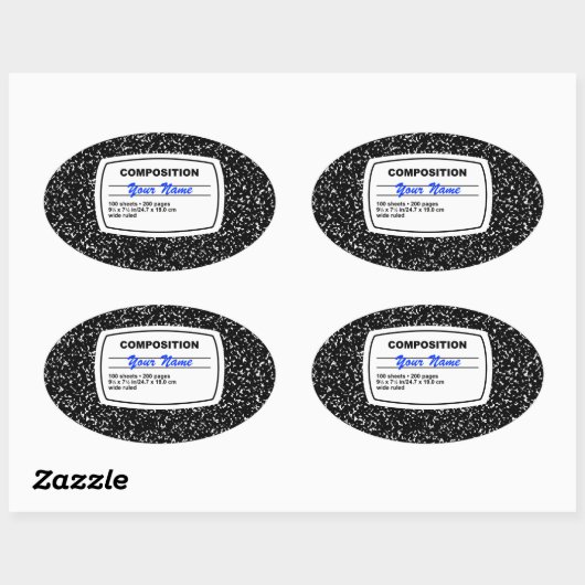 Notebook-Komposition individuell anpassbar Ovaler Aufkleber (Blatt)