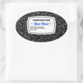 Notebook-Komposition individuell anpassbar Ovaler Aufkleber (Tasche)