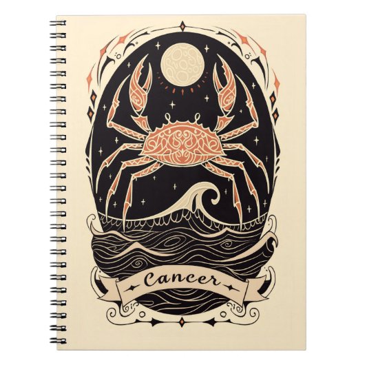Notebook-Krebs Celestial Zodiac Art Notizblock (Vorderseite)