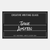 Notebook-Label für Schwarze Uni Rechteckiger Aufkleber (Vorderseite)