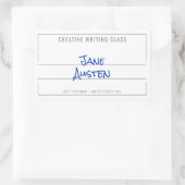 Notebook-Label mit weißer Uni Rechteckiger Aufkleber (Tasche)